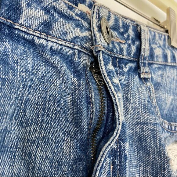 Mudd Y2K Acid Wash Denim Shorts Distressed Shredded Raw Hem Size 7 Casual Jean - Picture 4 of 10